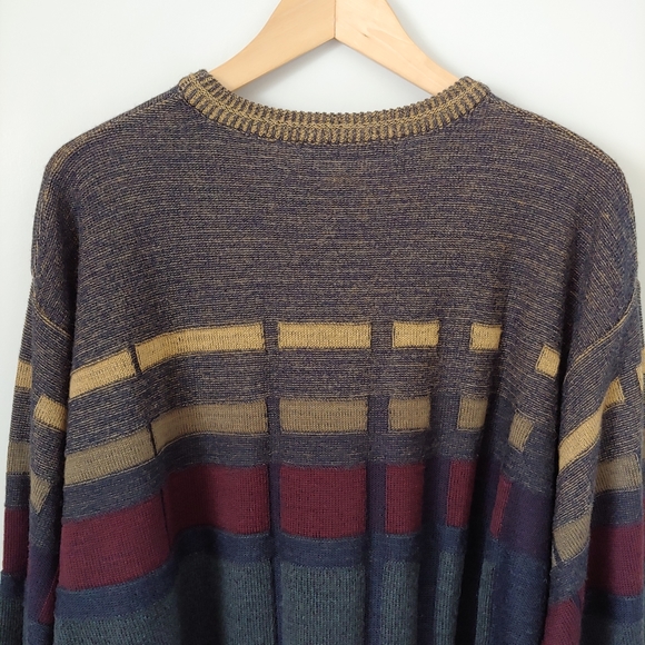 Vintage Geoffrey Beene Wool Blend Crewneck Sweater Size XL Multicolour - Picture 4 of 12